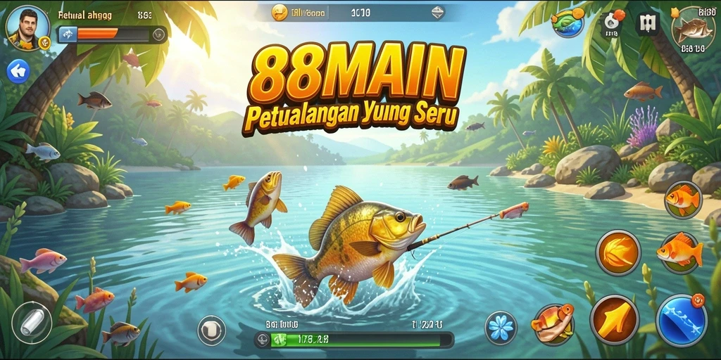 Gameplay seru di 88MAIN menunjukkan aksi memancing yang mendebarkan.