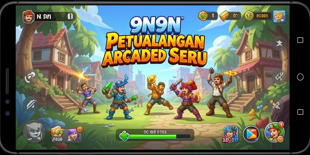 Tangkapan layar gameplay 9N9N yang menampilkan aksi seru.