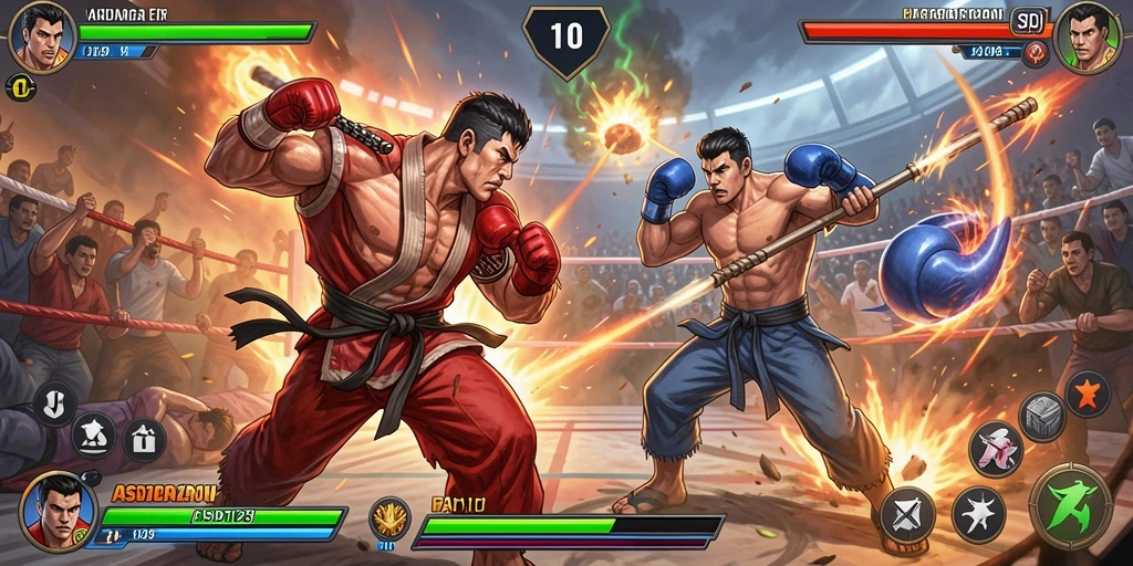 Gameplay seru dan mendebarkan dari ASD123, pertarungan antar karakter yang intens.