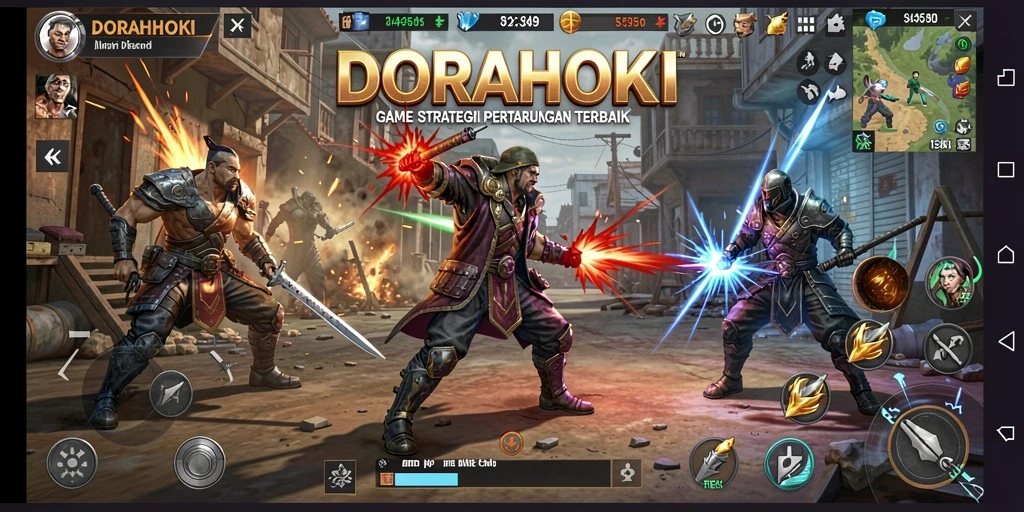 Gameplay DORAHOKI yang dinamis dan menarik.