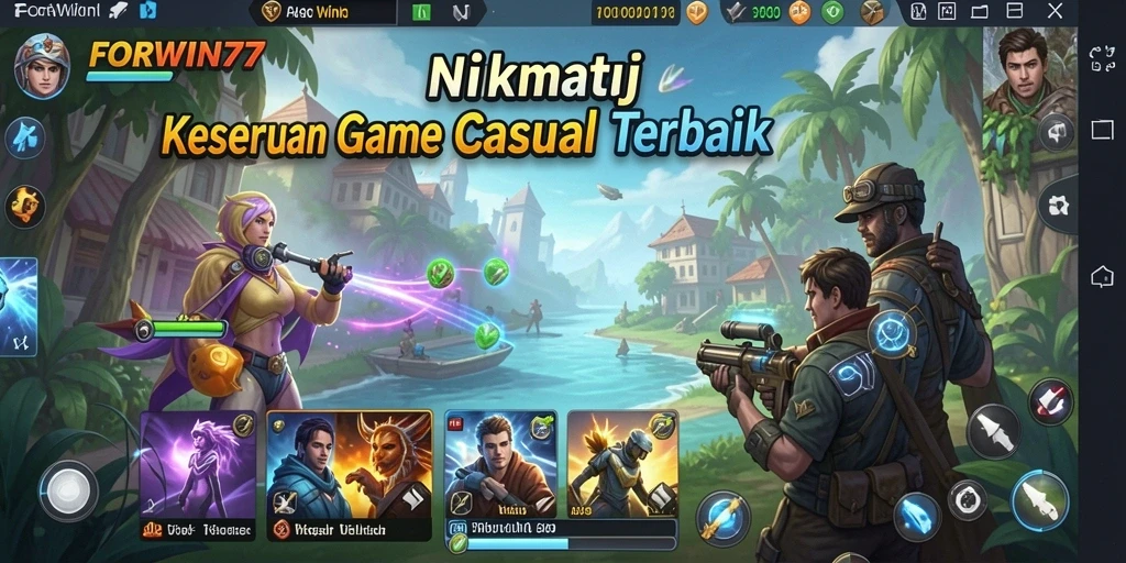 Screenshot utama FORWIN77 menunjukkan aksi seru dalam gameplay Casual.