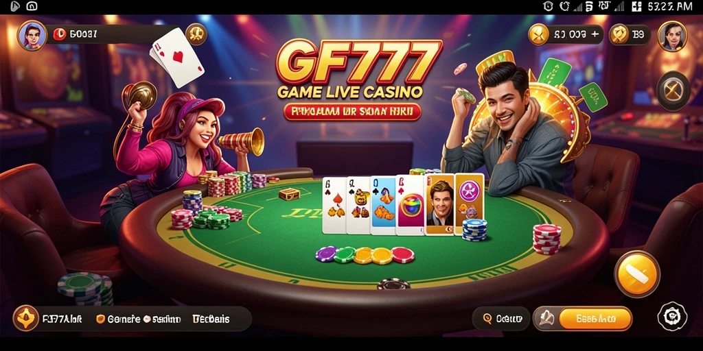 Tampilan gameplay mengesankan dari GF777 dengan dealer langsung.