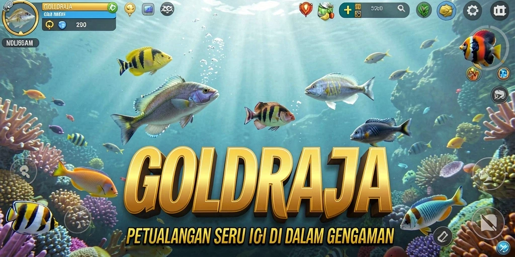 Tampilan gameplay menembak ikan yang seru dan penuh warna.