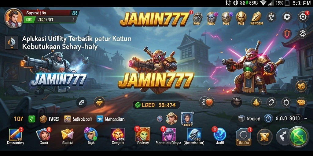 Tampilan antarmuka pengguna aplikasi Utility JAMIN777 yang modern dan bersih.