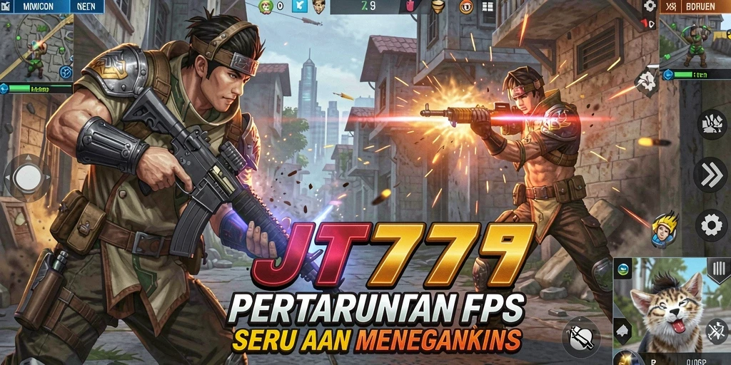Screenshot gameplay JT777 memperlihatkan aksi menembak yang seru dan intens.