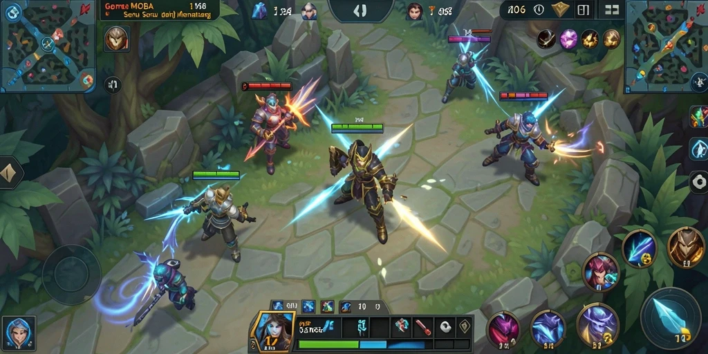 Tampilan aksi seru dalam gameplay MOBA KEPO66.