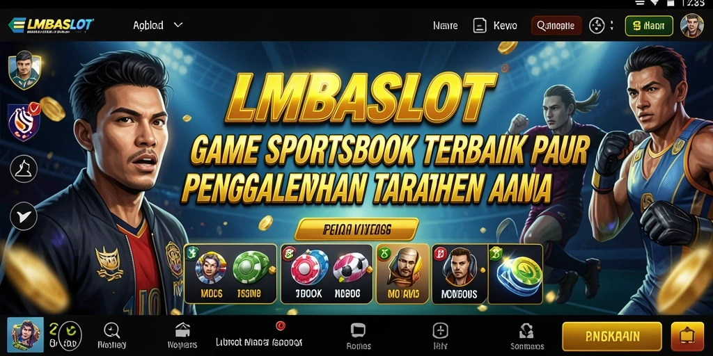 Tampilan gameplay LMBASLOT dengan berbagai pilihan taruhan olahraga.