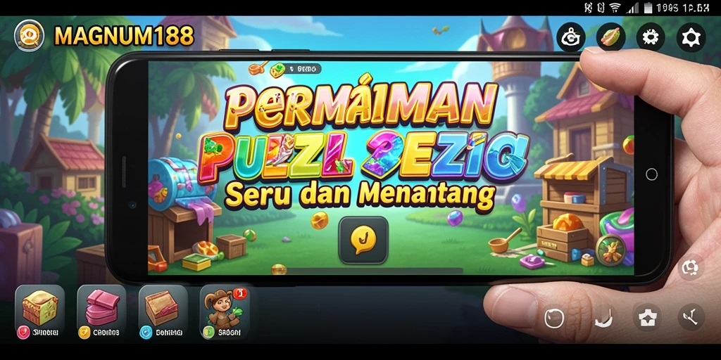Tampilan menarik dari gameplay Puzzle MAGNUM188 yang menguji ketangkasan.