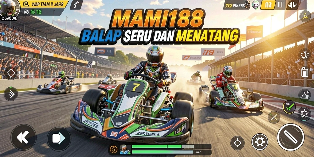Skrinsut gameplay MAMI188 yang menampilkan balapan seru dan grafis menawan.