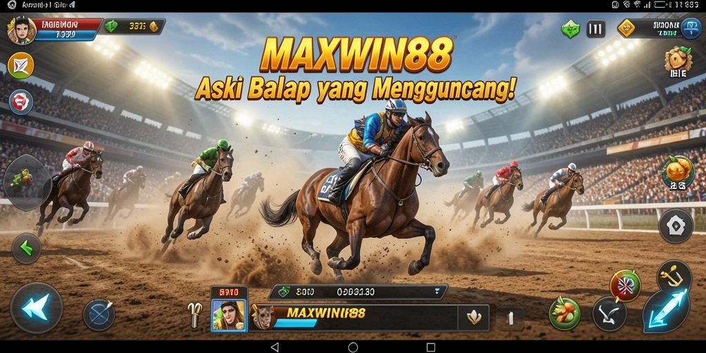 Tampilan screenshot gameplay balap di MAXWIN88 yang menegangkan.