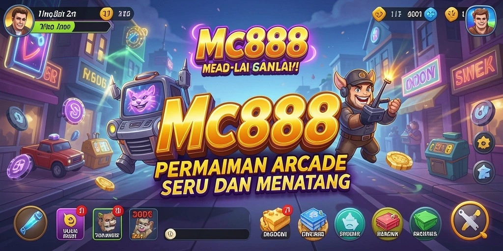 Tangkapan layar utama MC888 menunjukkan gameplay Arcade yang mendebarkan.
