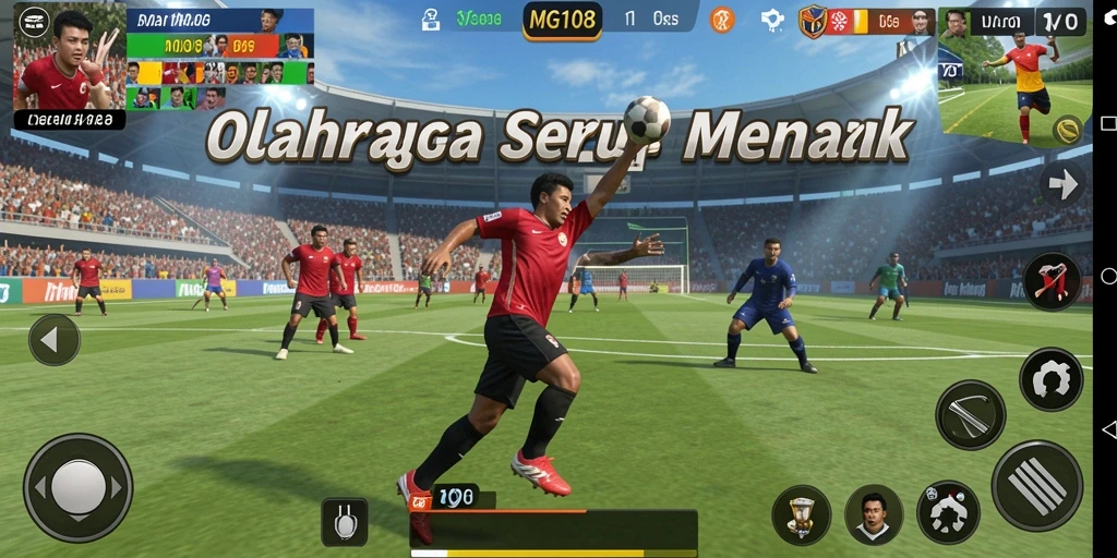 Tampilan gameplay seru dari MG108 yang menggambarkan suasana olahraga.