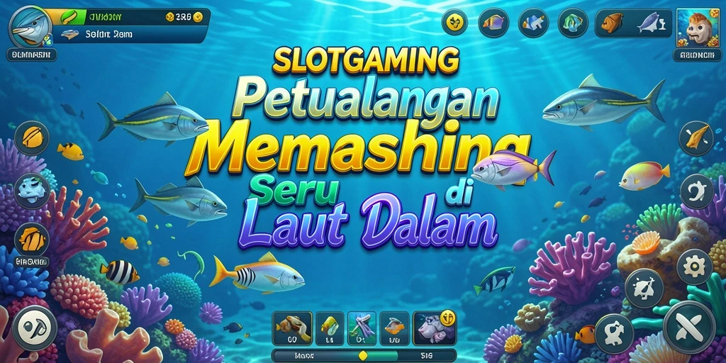 Gameplay yang menampilkan aksi memancing di laut dalam.