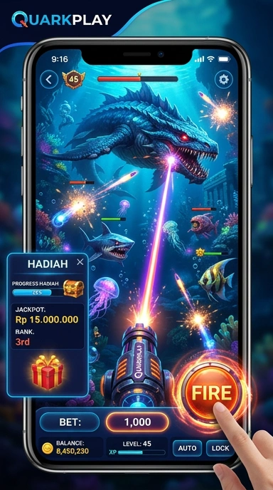 Tampilan awal aplikasi quarkplay yang menarik dan mudah dinavigasi.